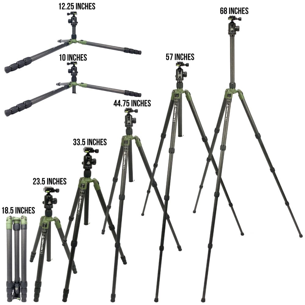 REKON CT-1 Carbon Fiber Tripod with BH-1 Ball Head and RTA2 Picatinny to Arca-Swiss Mount R003