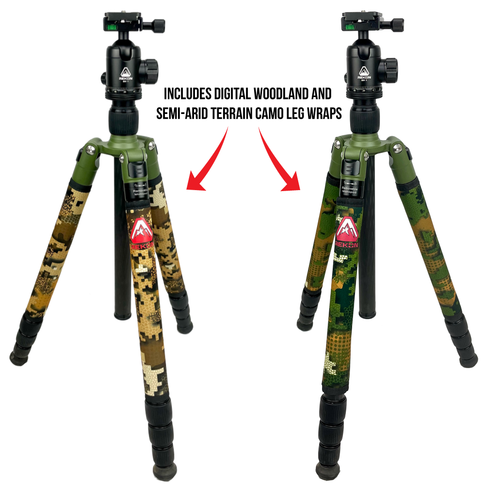 REKON CT-1 Carbon Fiber Tripod with BH-1 Ball Head and RTA2 Picatinny to Arca-Swiss Mount R003