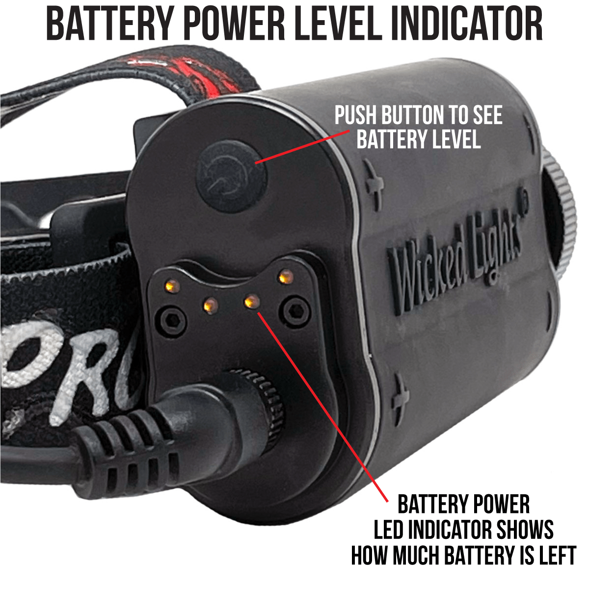 Wicked Lights ScanPro 3-Color-In-1 GEN4 Night Hunting Headlamp battery power indicator