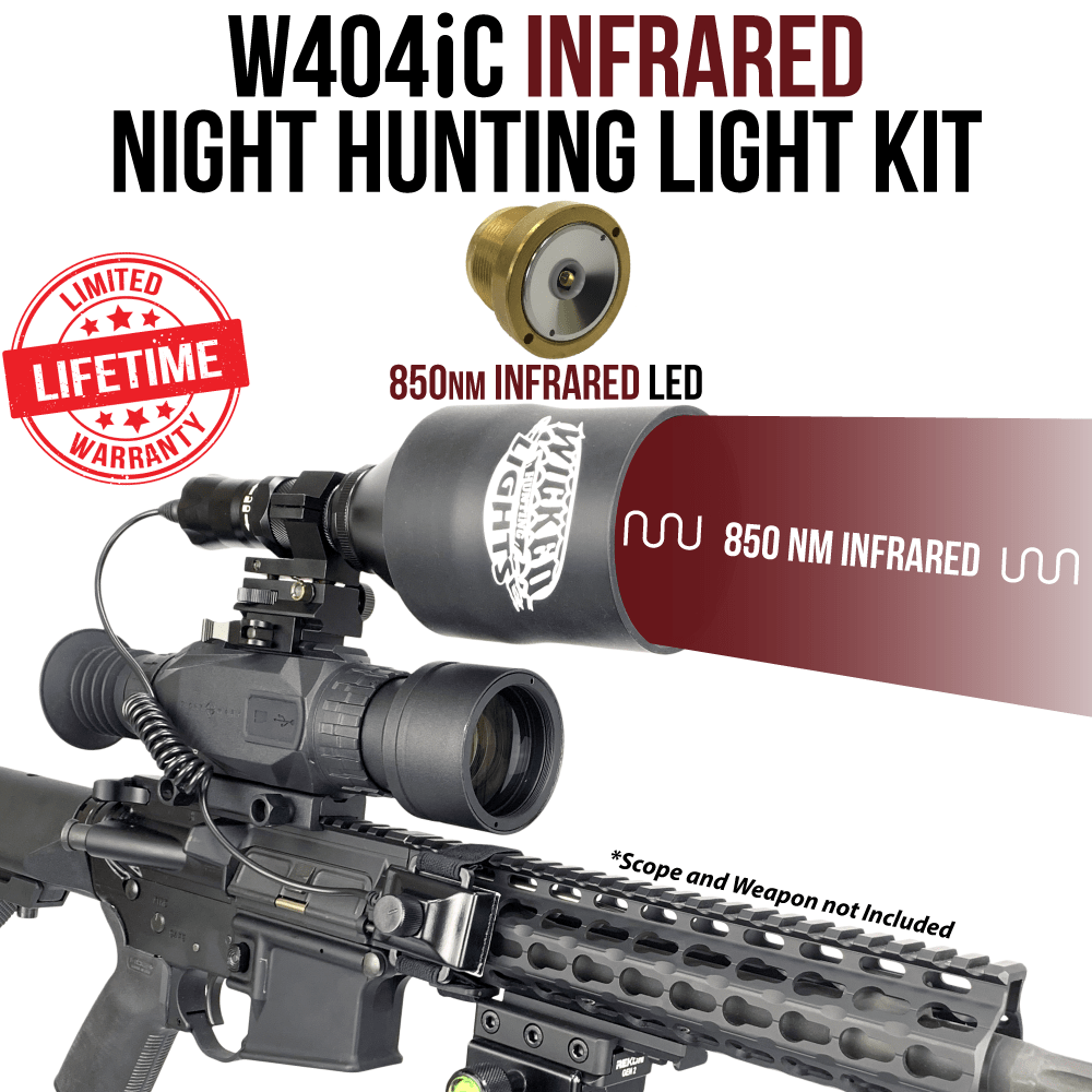 Wicked Lights® W404iC 850nm Infrared Night Hunting Light Kit for Night Vision ,Hog, Coyote, and Predators W2079