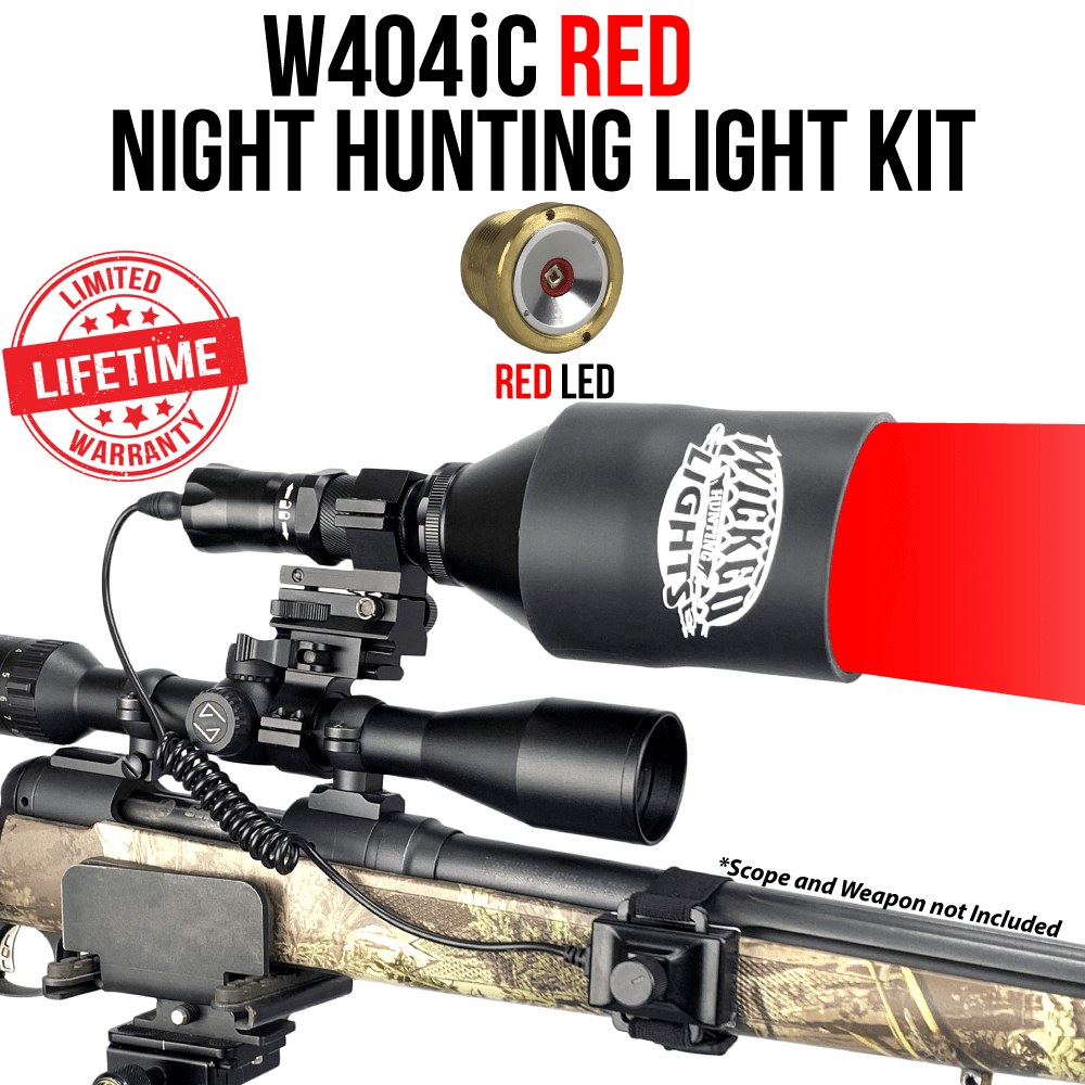 Wicked Lights® W404iC RED Night Hunting Light Kit for Hog, Coyote, and Predators W2077