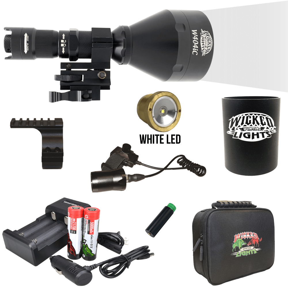 Wicked Lights® W404iC WHITE Night Hunting Light Kit for Hog, Coyote, and Predators W2078