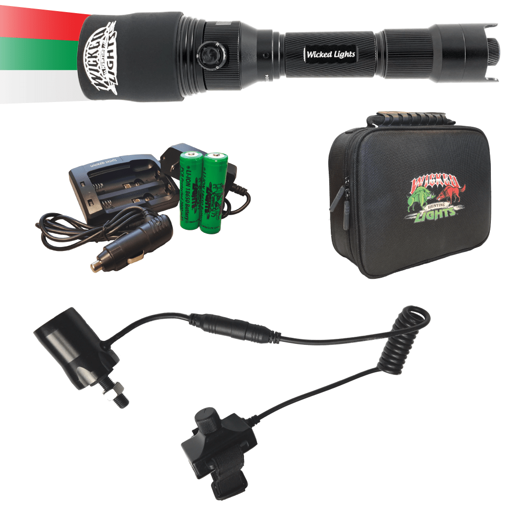 Wicked Lights® A51iC 3-Color-N-1 (Red, Green, White) Bow Light Night Hunting Flashlight Kit For Predator and Hog W2059