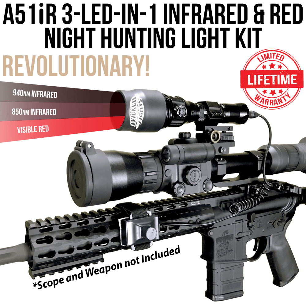 Wicked Lights A51iR 3-LED-In-1 Infrared & Red Night Hunting Light Kit for Night Vision W2054