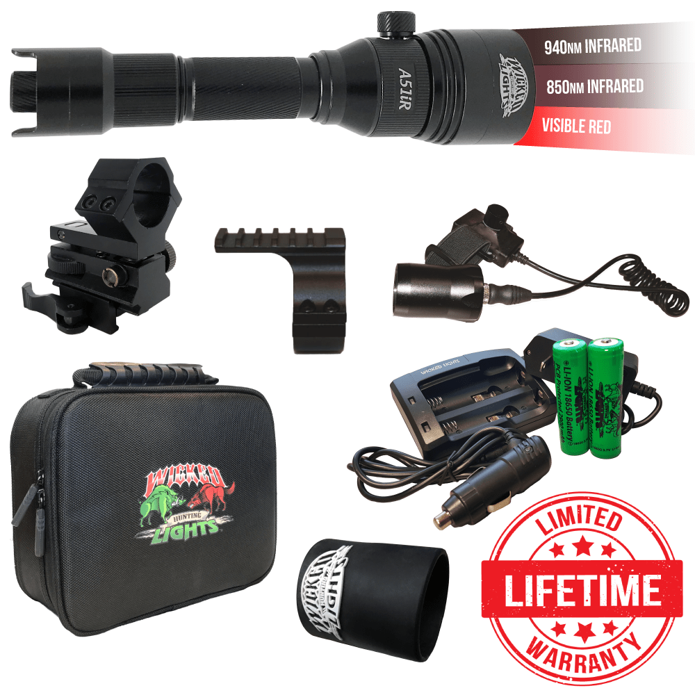 Wicked Lights A51iR 3-LED-In-1 Infrared & Red Night Hunting Light Kit for Night Vision W2054