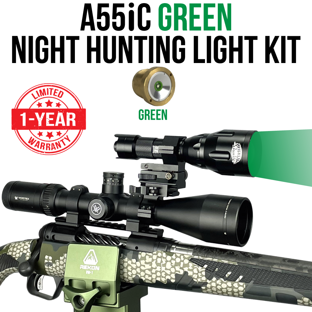 Wicked Lights A55iC Green Night Hunting Light Kit for Coyote, Hogs, Varmint, and Predator W2104