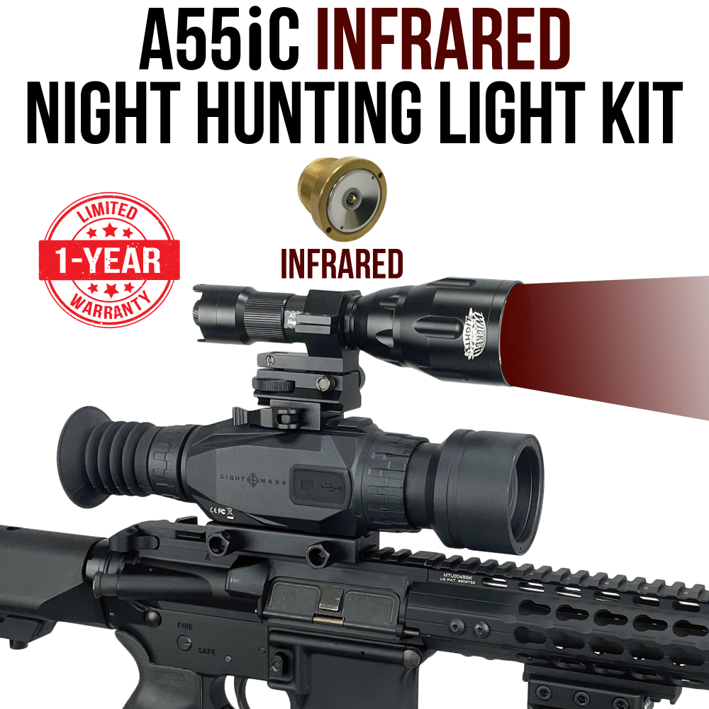 Wicked Lights A55iC 850nm Infrared Night Hunting Light Kit for Night Vision Devices for Coyote, Hogs, Varmint, and Predator W2065