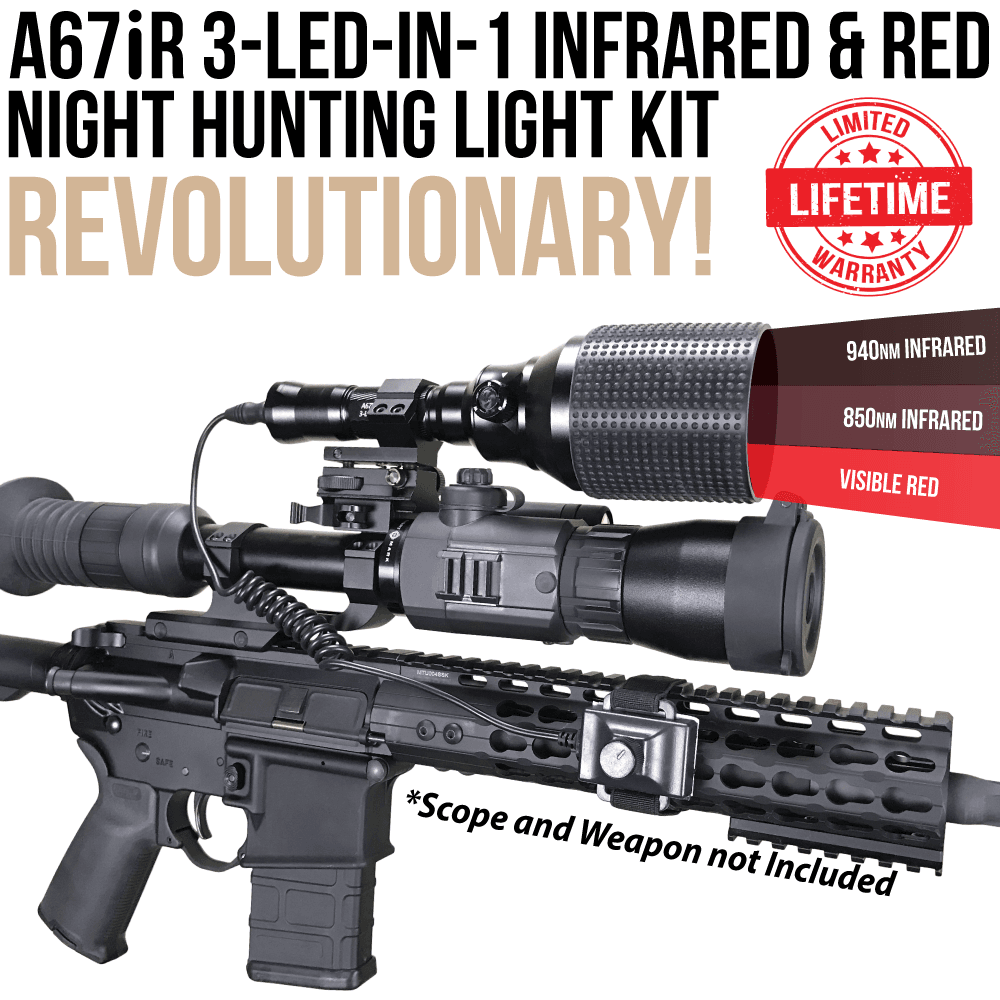 Wicked Lights A67iR 3-LED-In-1 Infrared & Red Night Hunting Light Kit for Night Vision W2056