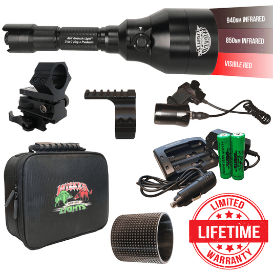 Wicked Lights A67iR 3-LED-In-1 Infrared & Red Night Hunting Light Kit for Night Vision W2056