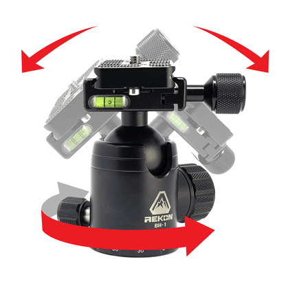 REKON CT-1 Carbon Fiber Tripod with BH-1 Ball Head and RTA2 Picatinny to Arca-Swiss Mount R003