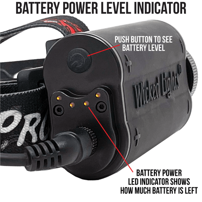Wicked Lights ScanPro 3-Color-In-1 GEN4 Night Hunting Headlamp battery power indicator
