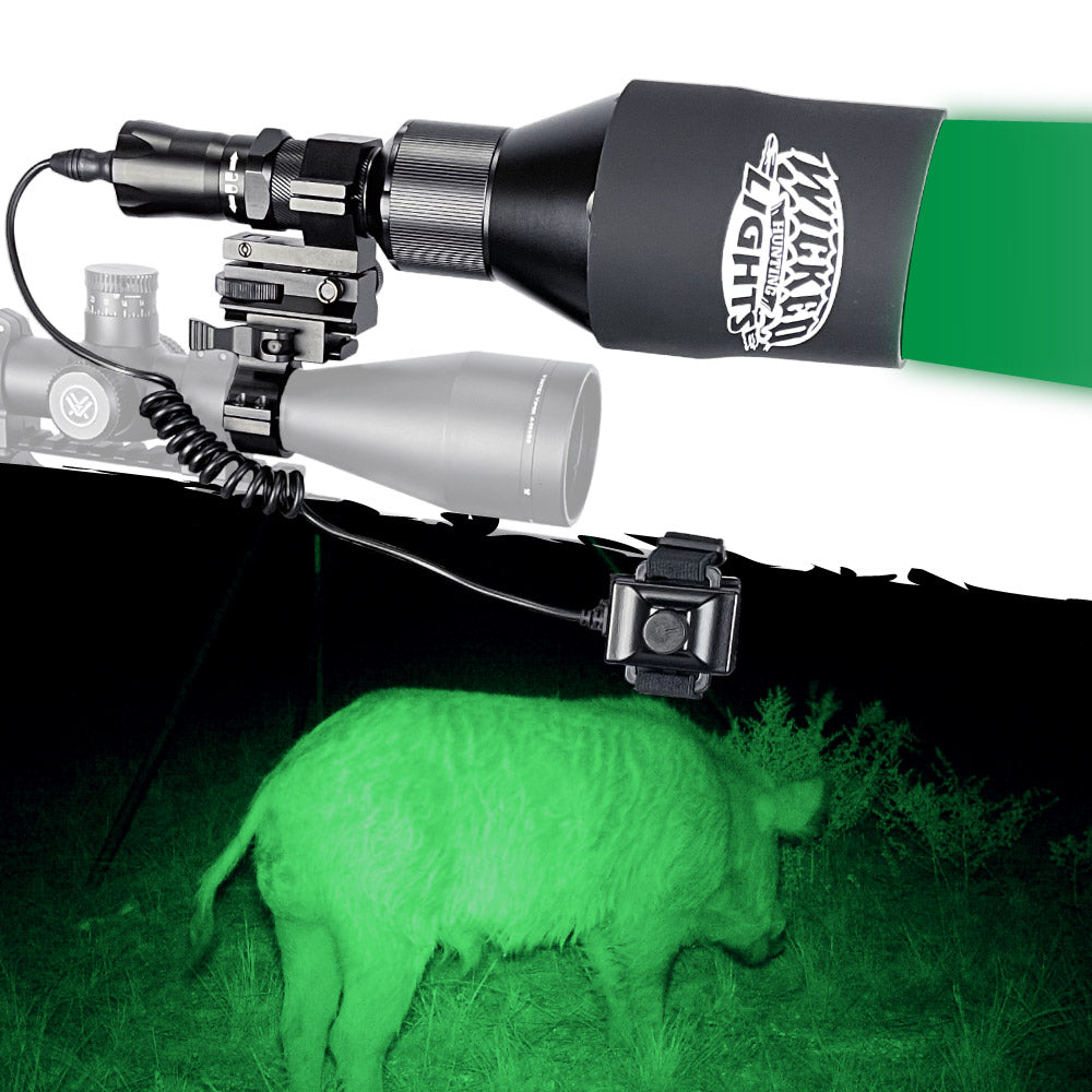 Wicked Lights® ShotPro™ Extreme Range GREEN Ultra-Max LED Night Hunting Light Kit for Hog, Coyote, and Predators W2092