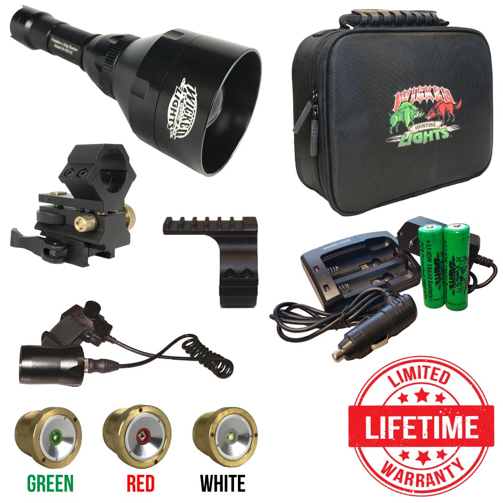 Wicked Lights W403iC DELUXE Night Hunting Light Kit for coyote, fox, hog, varmints, predators W2015