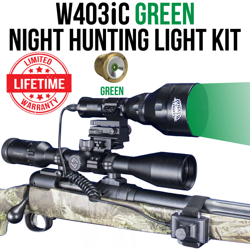 Wicked Lights W403iC GREEN Night Hunting Light Kit for hogs, coyote, fox, predators and varmints W2012