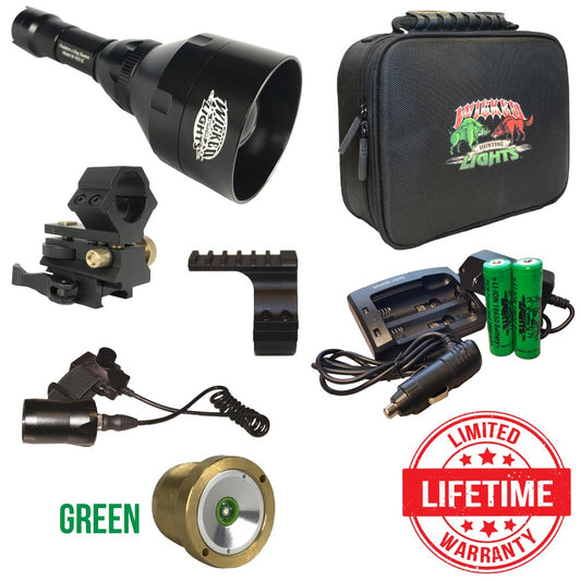 Wicked Lights W403iC GREEN Night Hunting Light Kit for hogs, coyote, fox, predators and varmints W2012