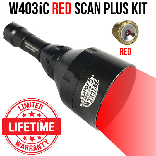 Wicked Lights™ W403iC Intensity Control Scan Plus Flashlight Night Hunting Light with RED LED for Predator, Varmints, and Hogs W2010