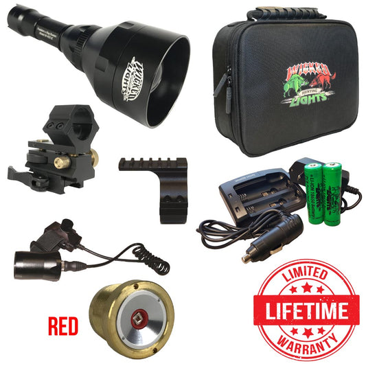 Wicked Lights W403iC RED Night Hunting Light Kit for coyote, hog, fox, predator, varmints W2013