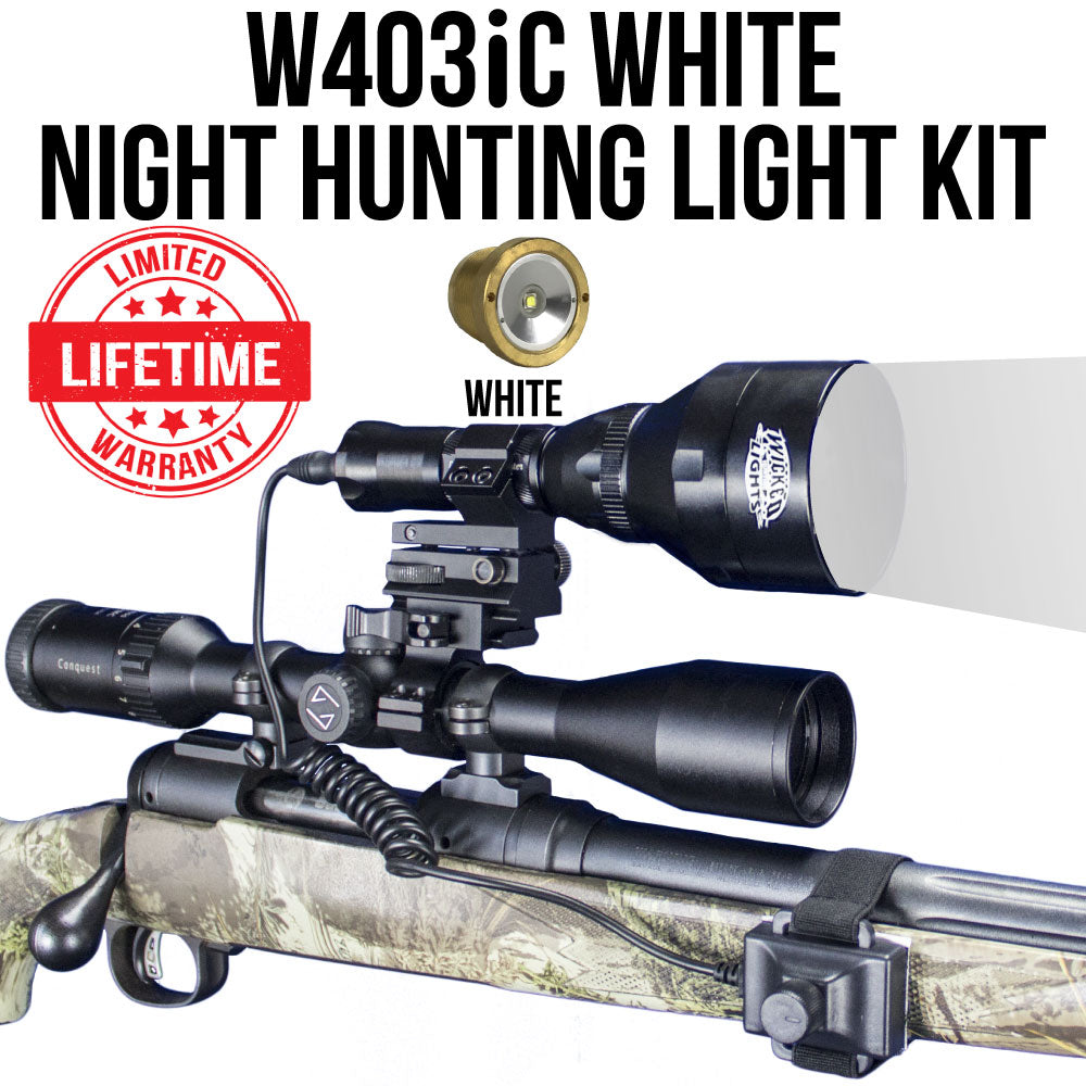 Wicked Lights W403iC WHITE Night Hunting Light Kit for hogs, coyote, fox, predators and varmints W2014