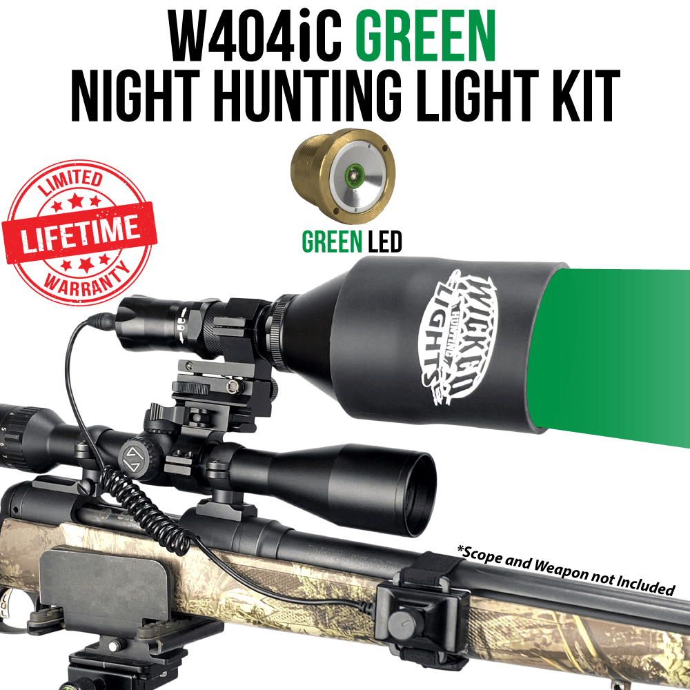 Wicked Lights® W404iC GREEN Night Hunting Light  Kit for Hog, Coyote, and Predators W2076