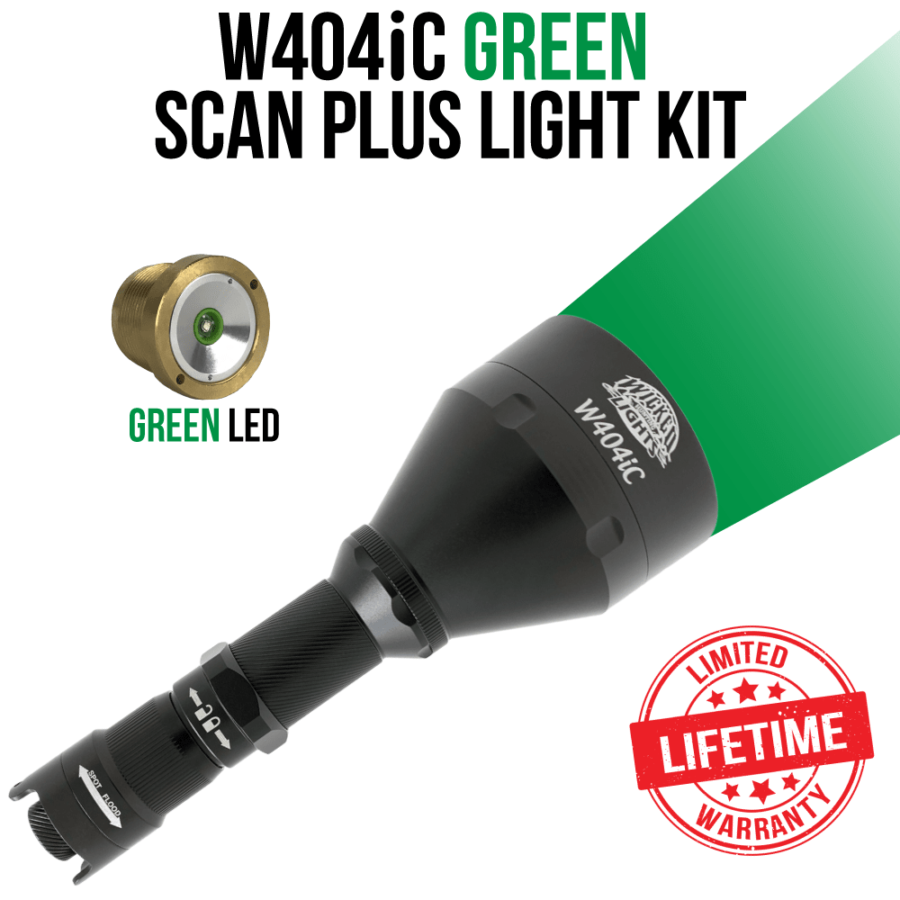 Wicked Lights® W404iC GREEN Scan Plus Flashlight Night Hunting Light for Hog, Coyote, and Predators W2073