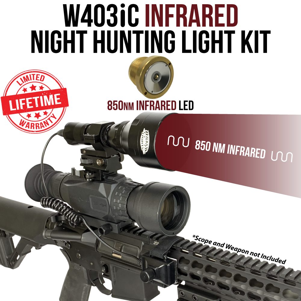 Wicked Lights W403iC 850nm INFRARED Night Hunting Light Kit for Night Vision, coyote, hog, fox, predator, varmints W2024