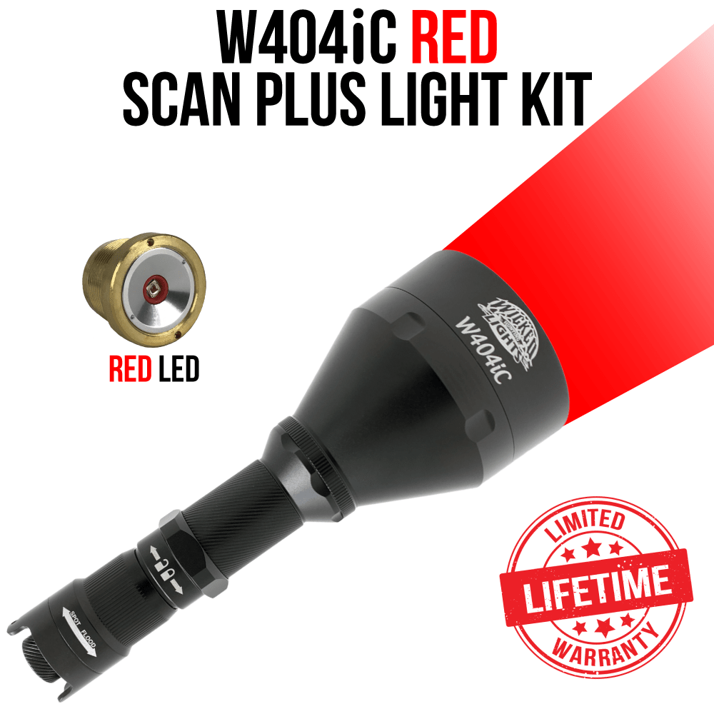 Wicked Lights® W404iC RED Scan Plus Flashlight Night Hunting Light for Hog, Coyote, and Predators W2074